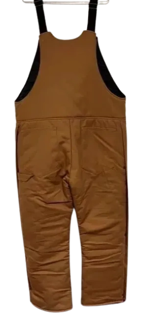 Men's Brown Canvas Work Bibs - back