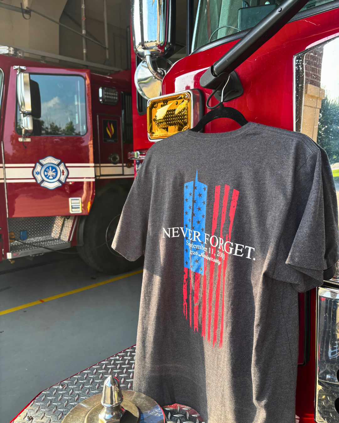 Never Forget 25th Anniversary 9/11 Tribute T-shirt
