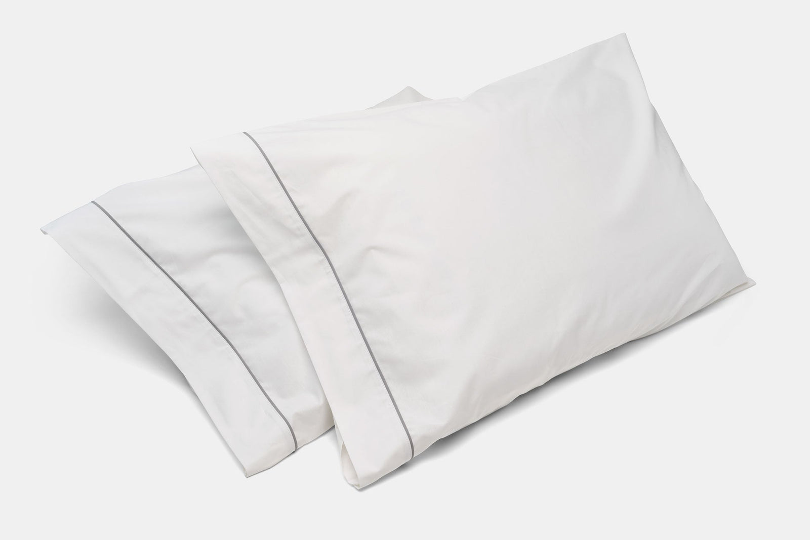 American Made Natural Cotton Bed Pillowcases with Classic Piping