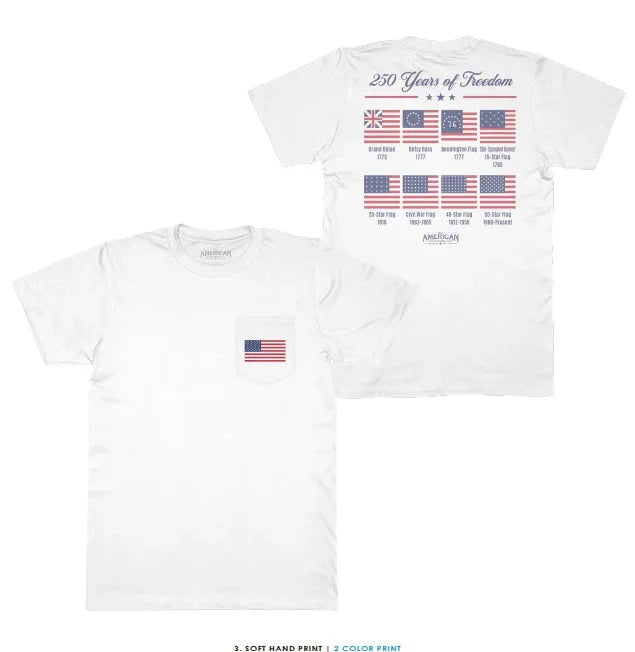 Heavyweight 250 Years of Freedom Pocket T-Shirt *Tall All American Clothing Co