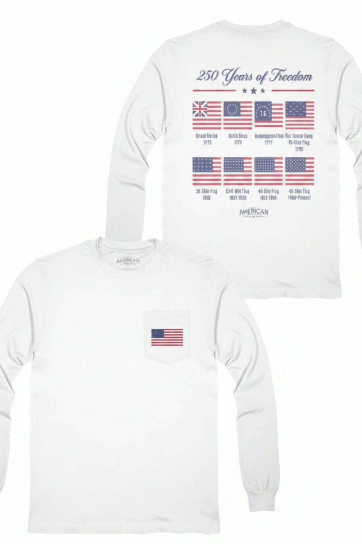 Heavyweight 250 Years of Freedom Pocket T-Shirt *Tall All American Clothing Co