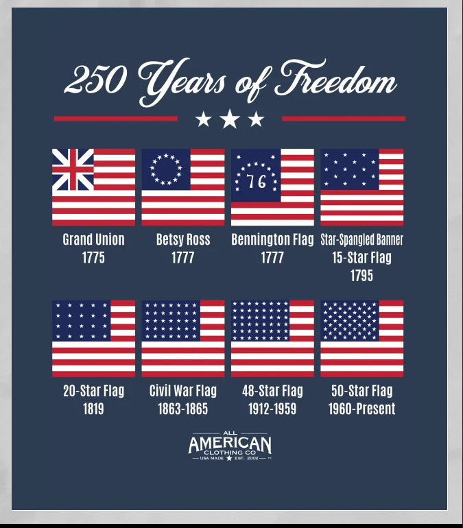 250 Years of Freedom Classic Cotton 60/ 40 Blend T-Shirt