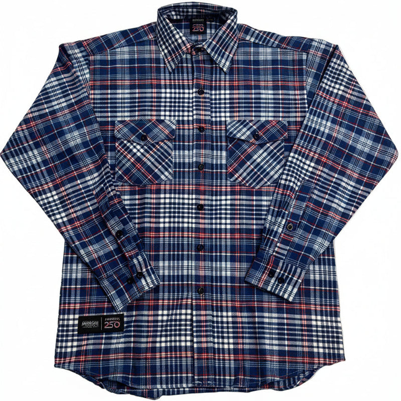 America250 Men's Long Sleeve Classic Midweight Flannel Shirt, made in USA.