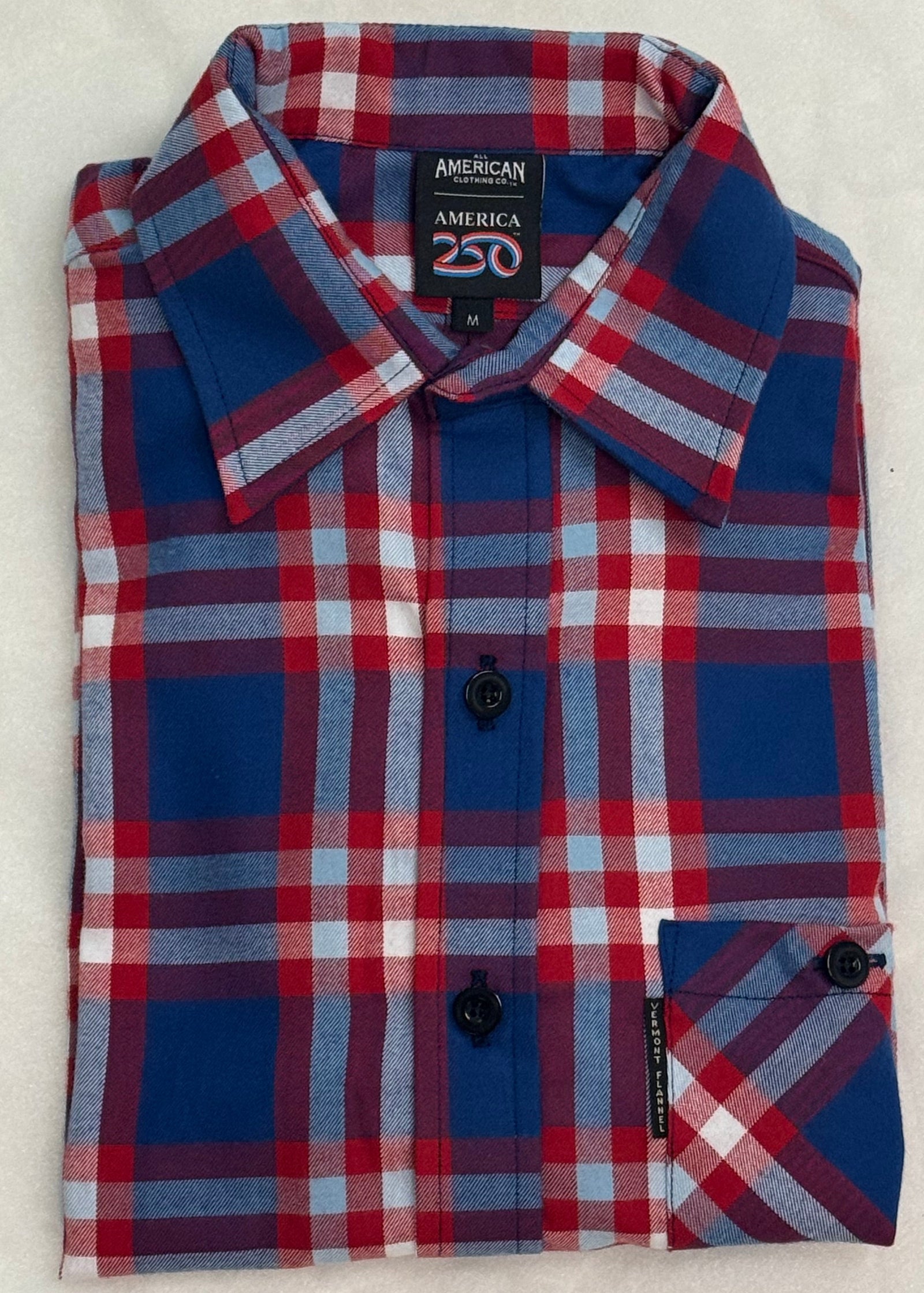 America250 Fitted Long Sleeve Lightweight Flannel Shirt