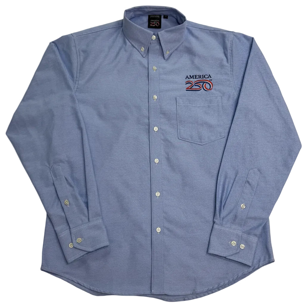 America250 Men's 4.5 oz, 60% Cotton/40% Polyester Oxford Shirt