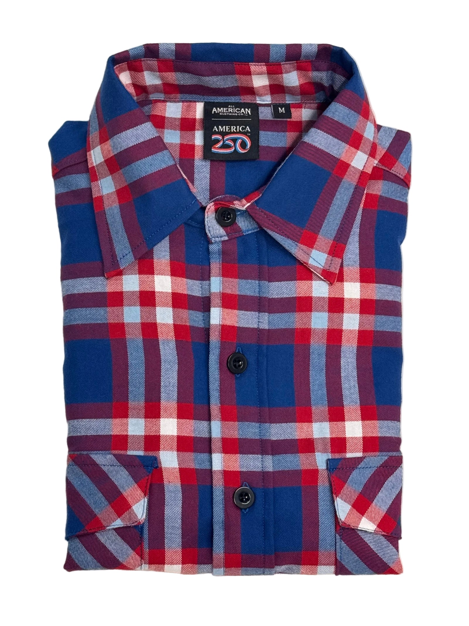 America250 Men's Long Sleeve Lightweight Classic Flannel Shirt