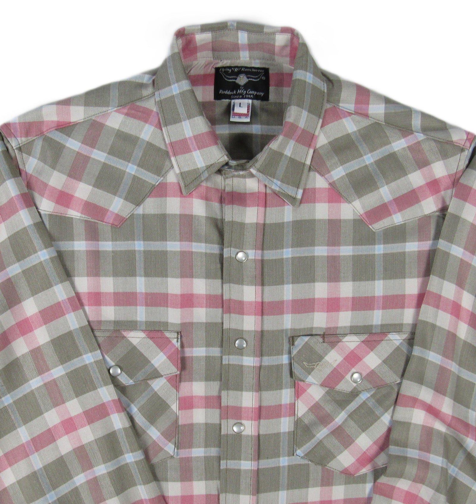 Men's Long Sleeve Olive Green Plaid Shirt