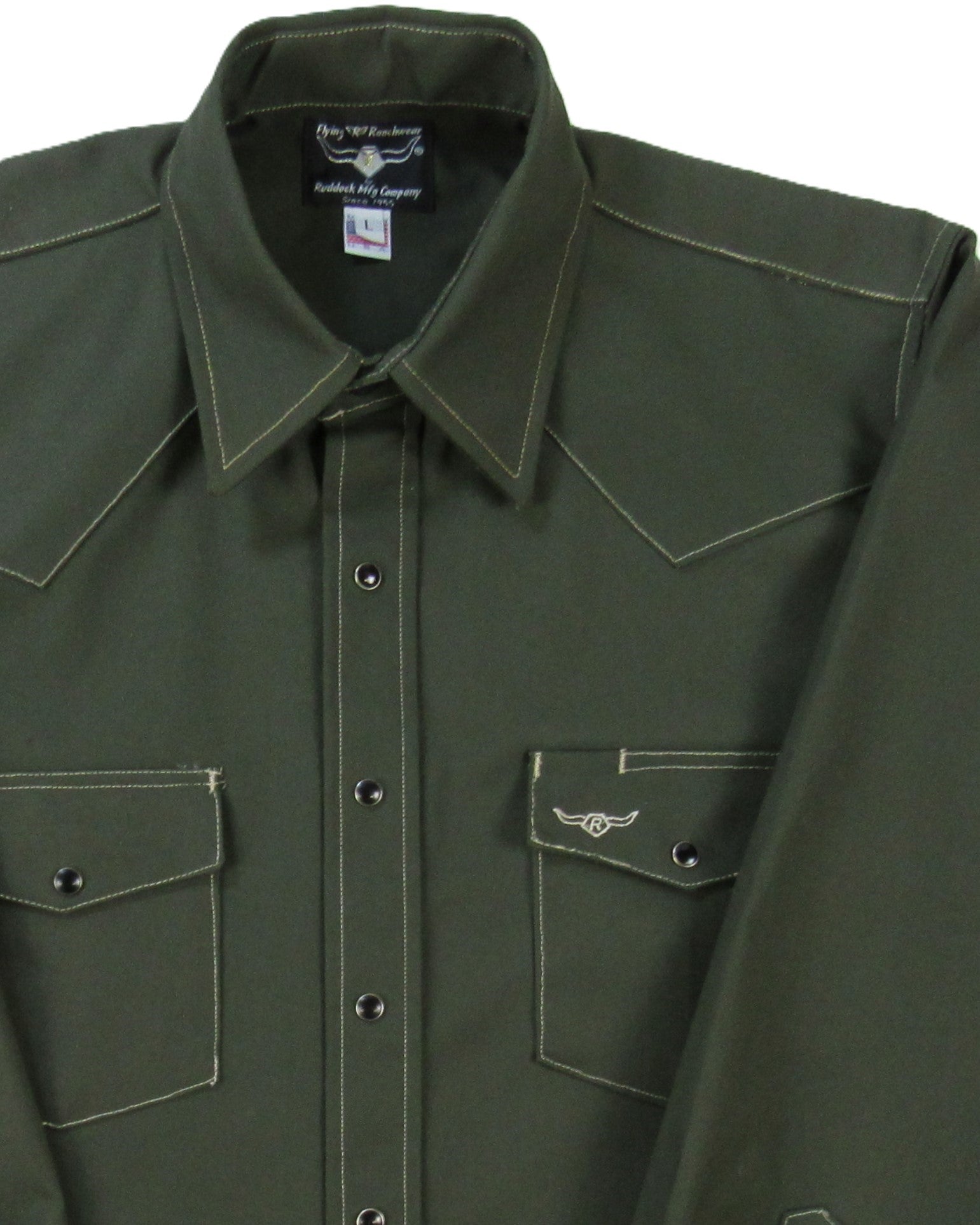 Men's Long Sleeve Rigid Canvas Snap-Front Shirt
