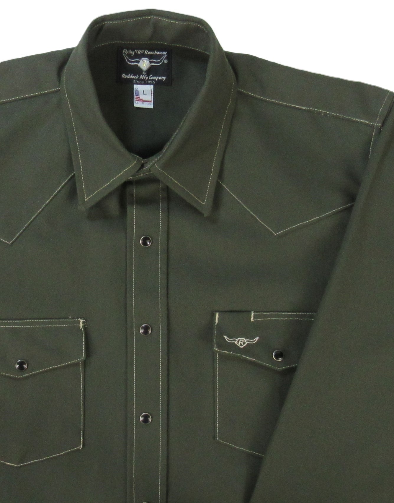 Men's Long Sleeve Rigid Canvas Snap-Front Shirt