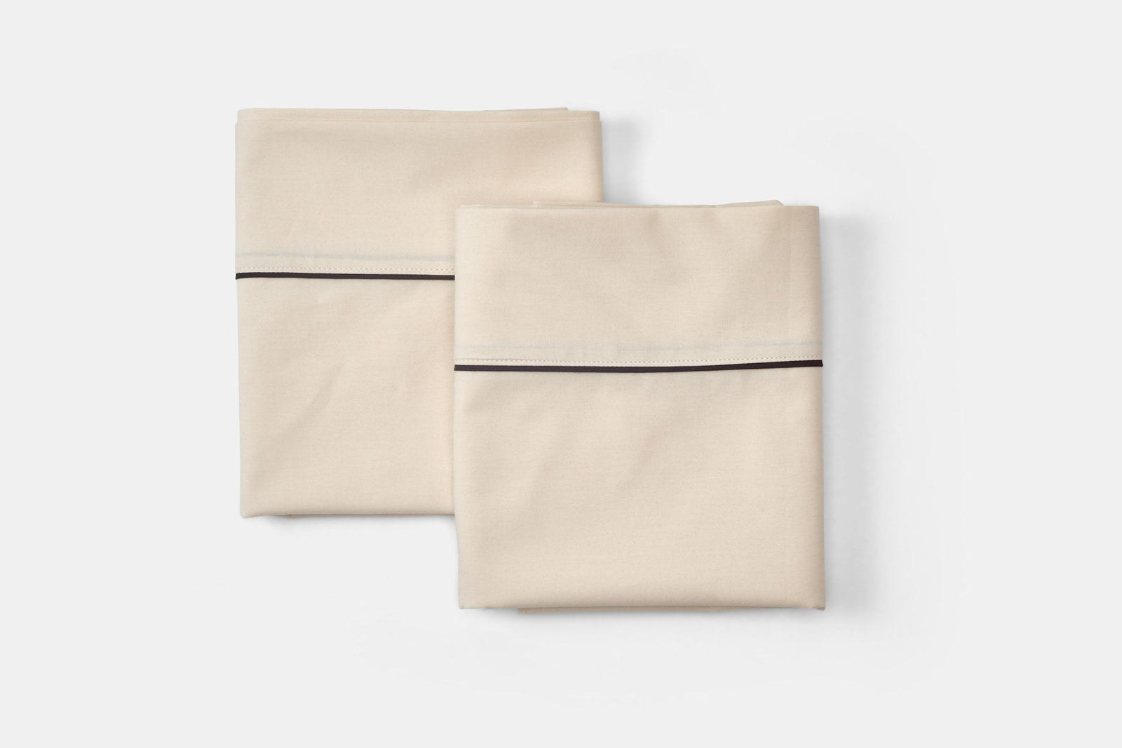 American Made Natural Cotton Bed Pillowcases with Classic Piping