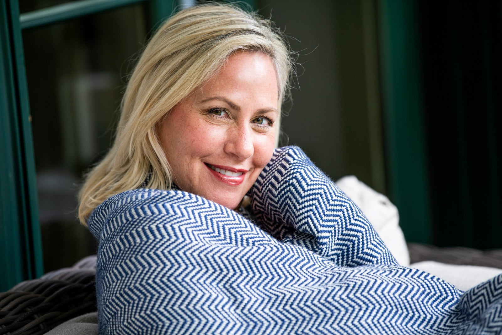 American Made Chevron Wool Throw Blanket