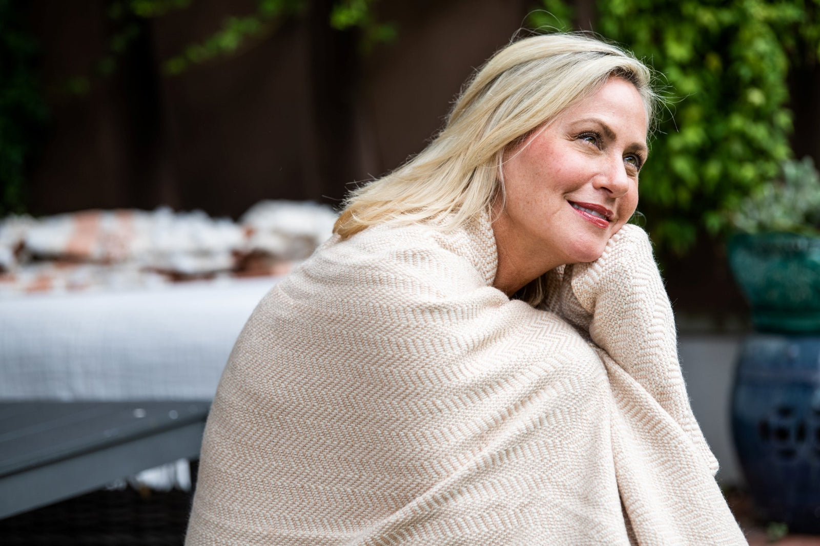 American Made Chevron Wool Throw Blanket