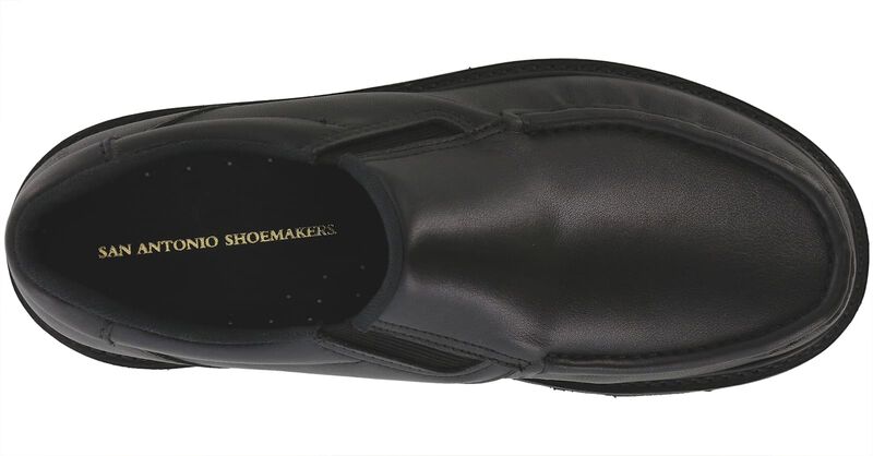 Men’s Black Slip-On Leather Loafer w/ Slip-Resistant Sole