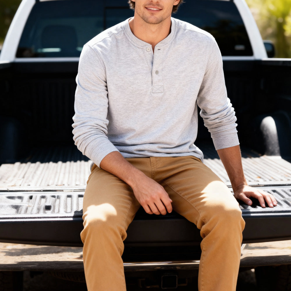 Men's Long Sleeve Henley Shirt