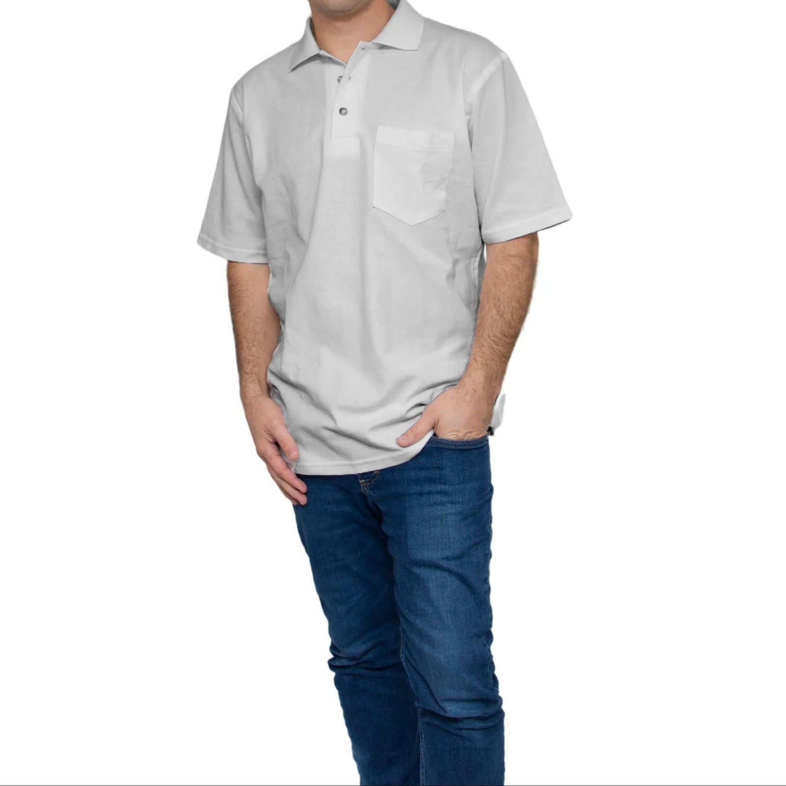All American Clothing Pique Cotton Polo With Pocket Akwa