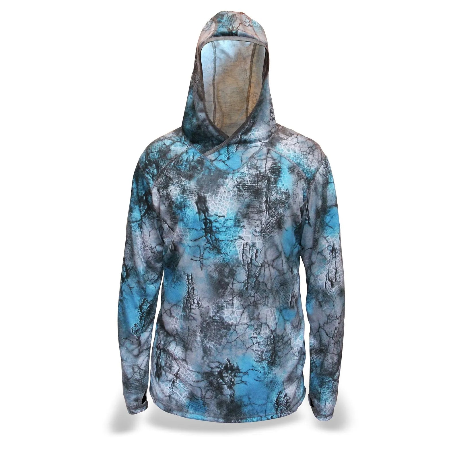 Chameleon Camo Long Sleeve Hooded Shirt Blackstock
