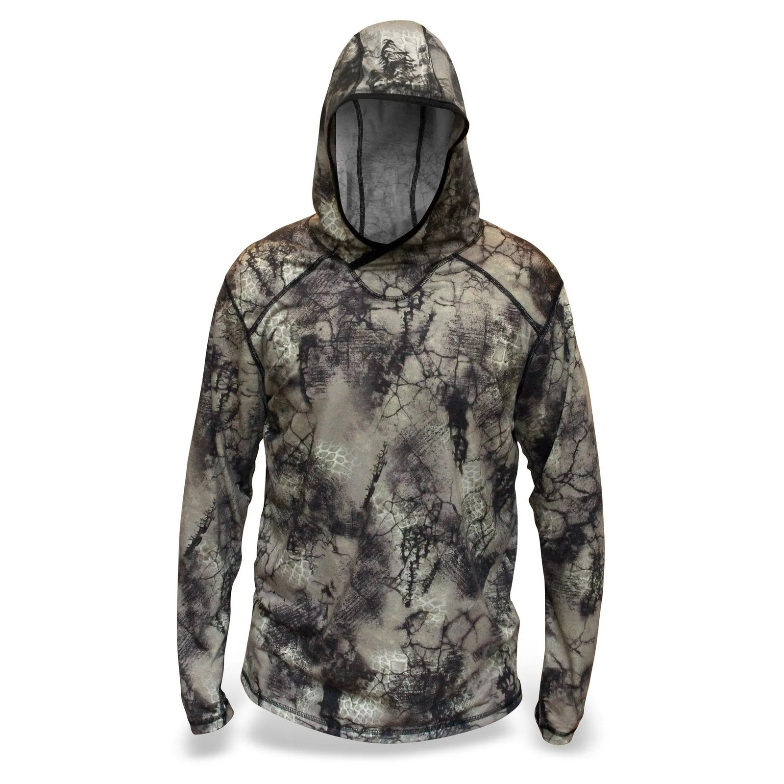 Chameleon Camo Long Sleeve Hooded Shirt Blackstock