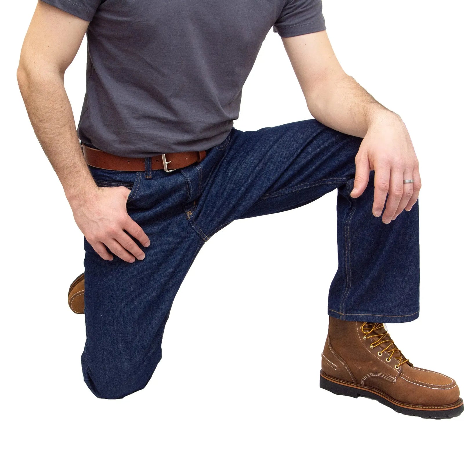 Discontinued Sizes - AA701D - Men's Boot Cut Jean with Gusset - Dark Stonewash All American Clothing Co.