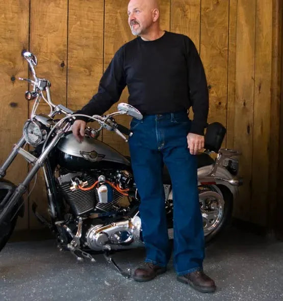 Discontinued Sizes - AA701D - Men's Boot Cut Jean with Gusset - Dark Stonewash All American Clothing Co.