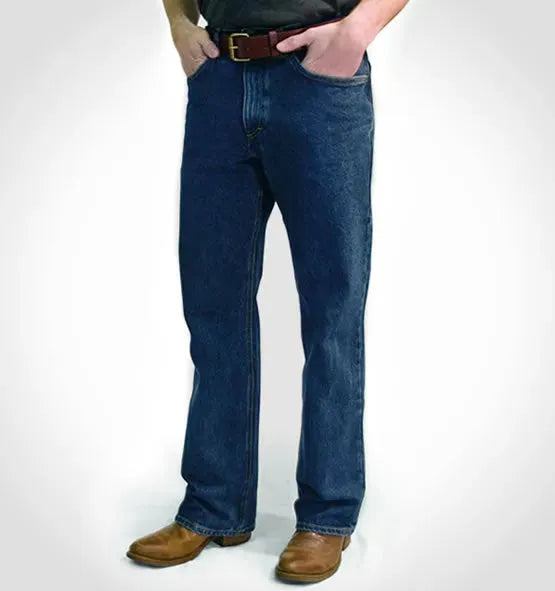 Discontinued Sizes - AA701D - Men's Boot Cut Jean with Gusset - Dark Stonewash All American Clothing Co.