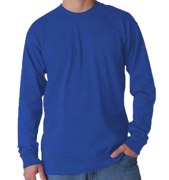 Long Sleeve Heavyweight 100% Cotton T-Shirt - Made in USA Bayside