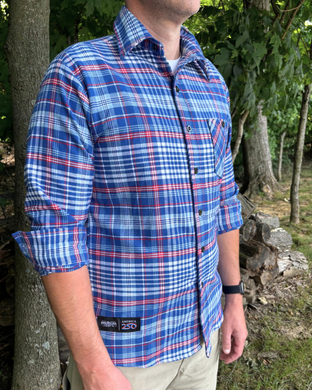 America250 Fitted Long Sleeve Midweight Flannel Shirt