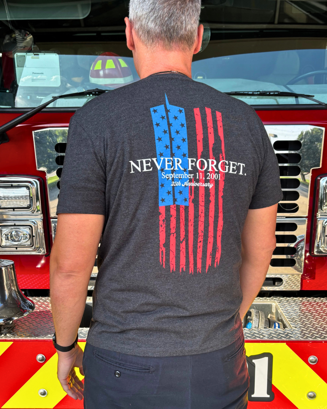 Never Forget 25th Anniversary 9/11 Tribute T-shirt