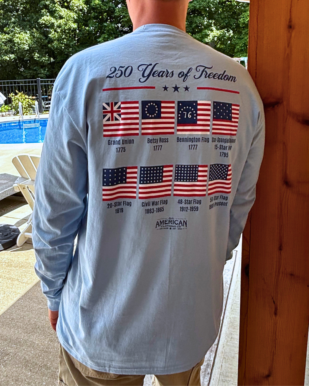 Heavyweight 250 Years of Freedom Long Sleeve Pocket T-Shirt