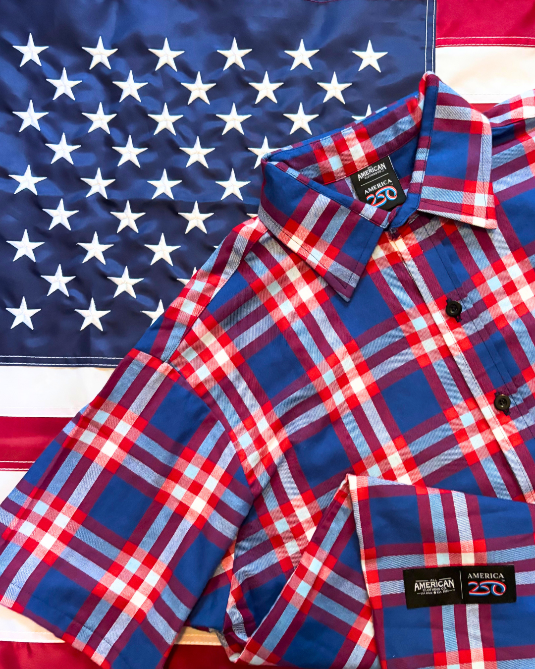 America250 Fitted Short Sleeve Lightweight Flannel Shirt