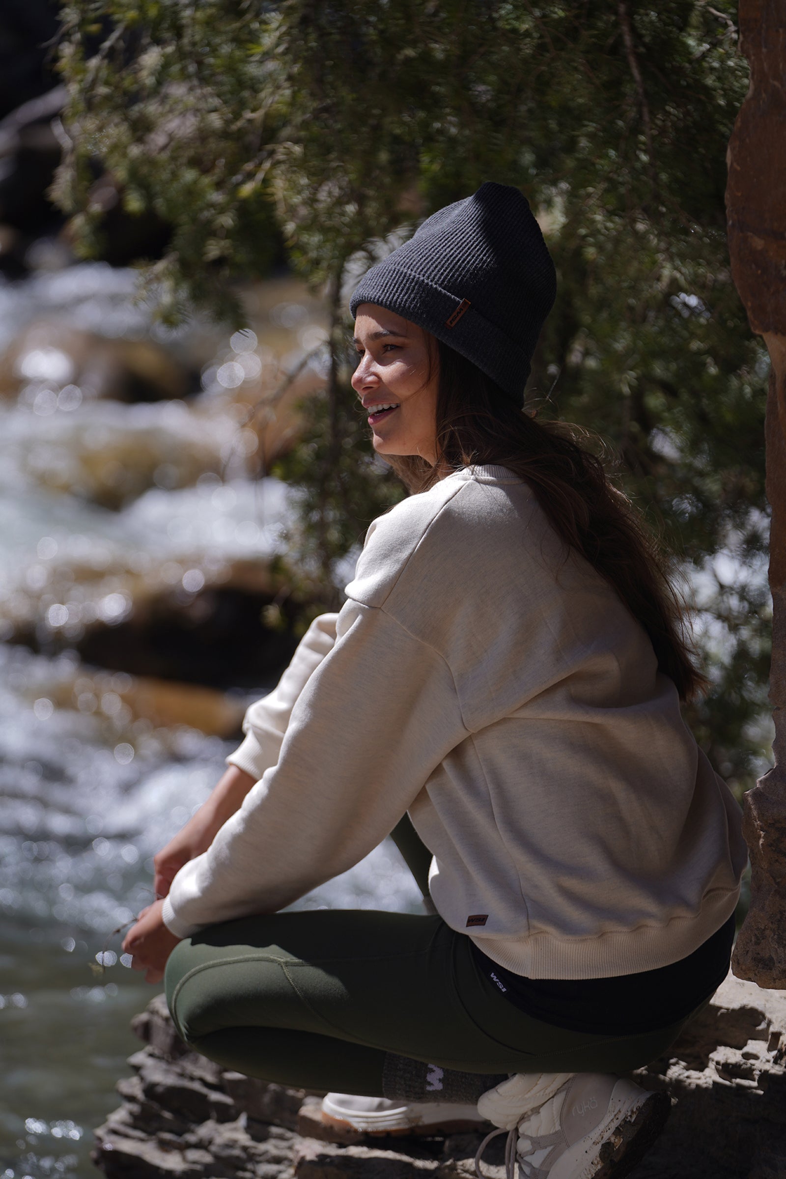 Mid-Weight Fleece Crew Sweatshirt - White