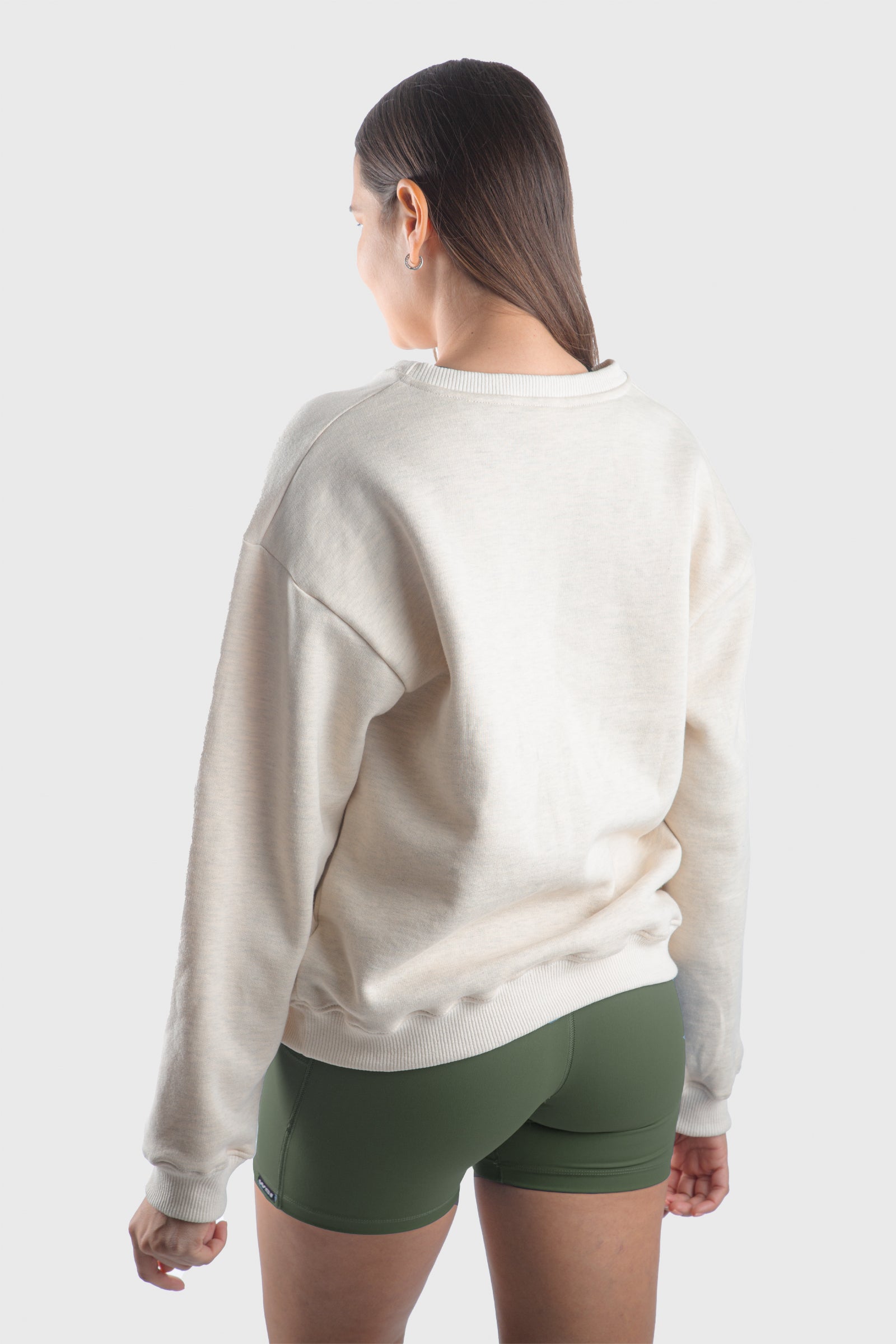 Mid-Weight Fleece Crew Sweatshirt - White