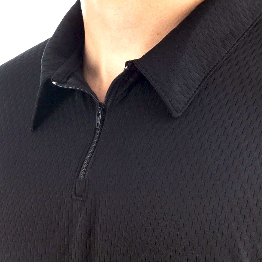 Men's Mesh Dry-Wicking Loose-Fit Short-Sleeve Polo Shirt