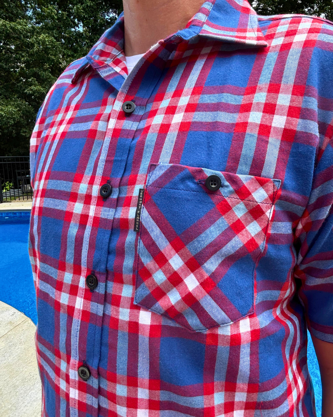 America250 Fitted Short Sleeve Lightweight Flannel Shirt
