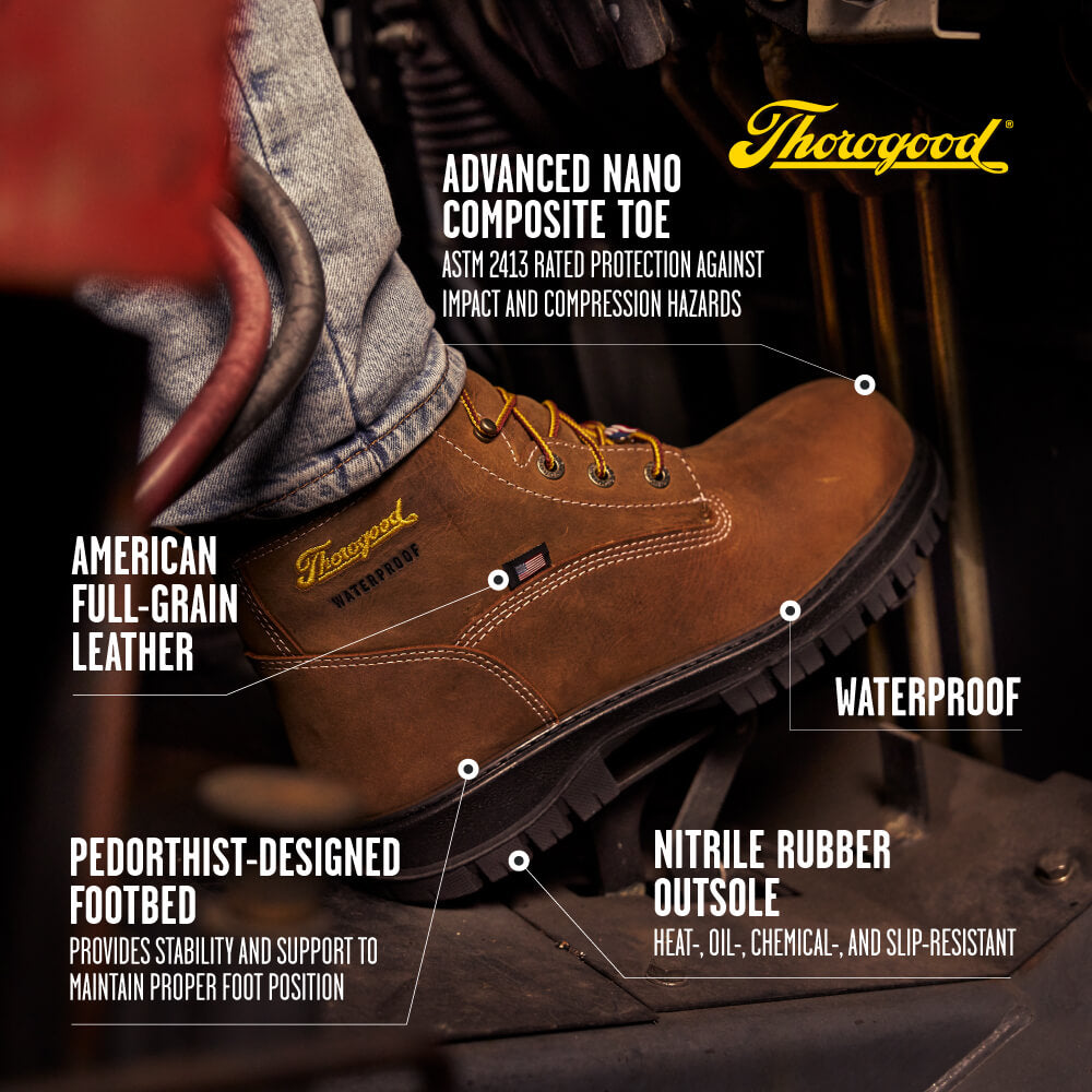 Genesis Series 6″ Chestnut Safety Toe Waterproof Work Boot
