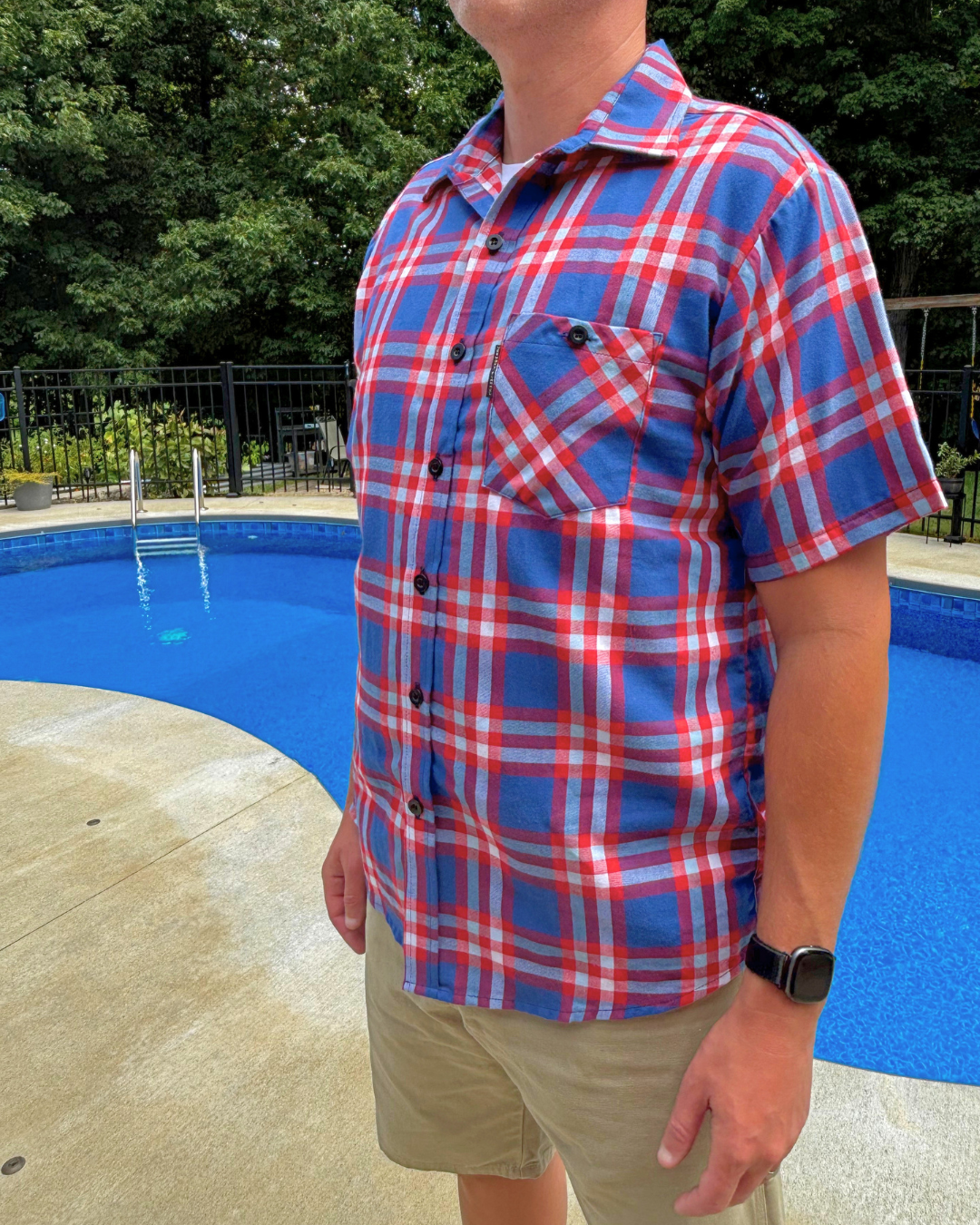 America250 Fitted Short Sleeve Lightweight Flannel Shirt