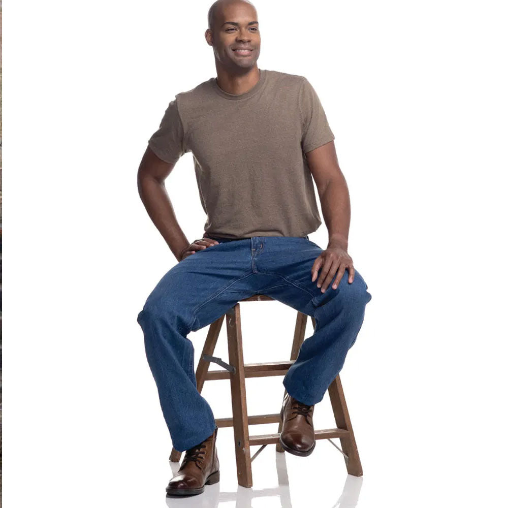 man wearing jeans