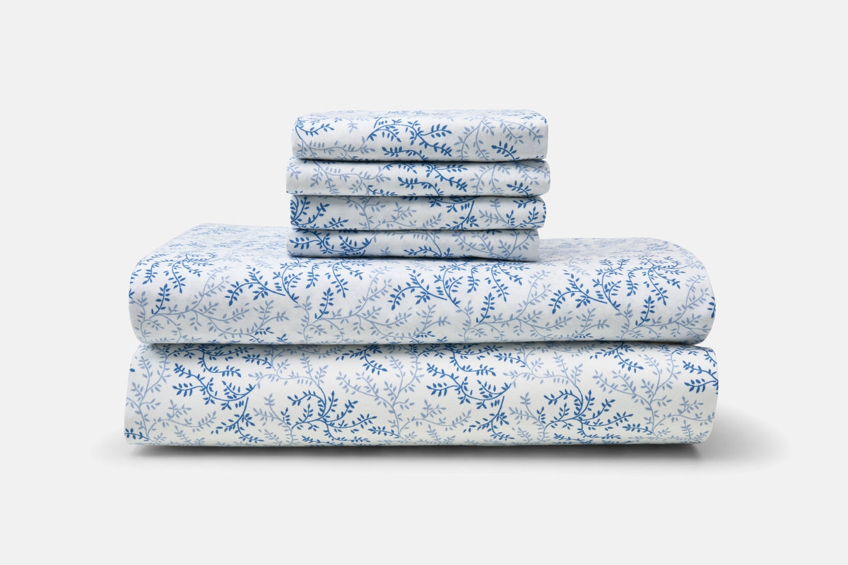 Cotton Bed Sheet Set - Southern Vine Print