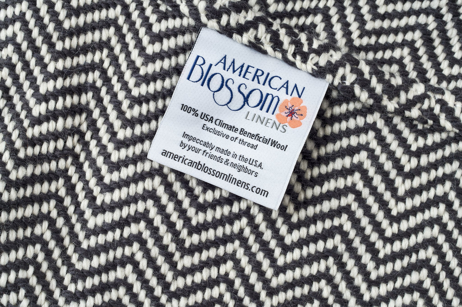 American Made Chevron Wool Throw Blanket