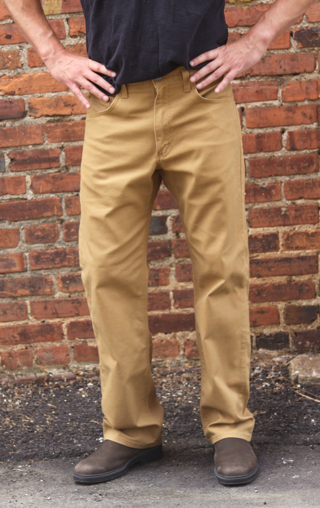 Gusset Easy Fit Stretch Canvas Six Pocket - Hickory