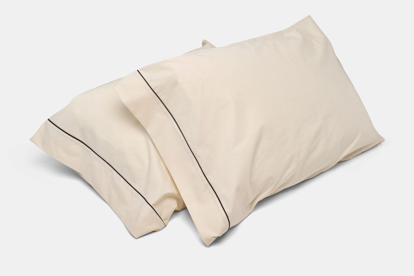 American Made Natural Cotton Bed Pillowcases with Classic Piping