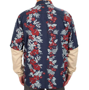 Flame Resistant Tropical Vine Hawaiian Shirt - Navy BenchMark FR