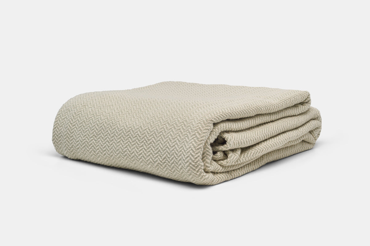American Made Herringbone Weave Cotton Blanket