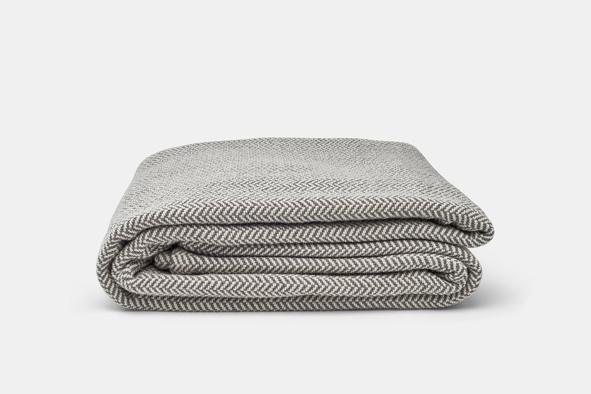 American Made Herringbone Weave Cotton Blanket