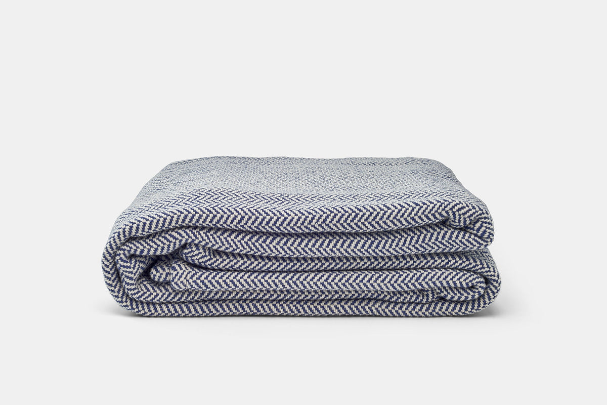 American Made Herringbone Weave Cotton Blanket