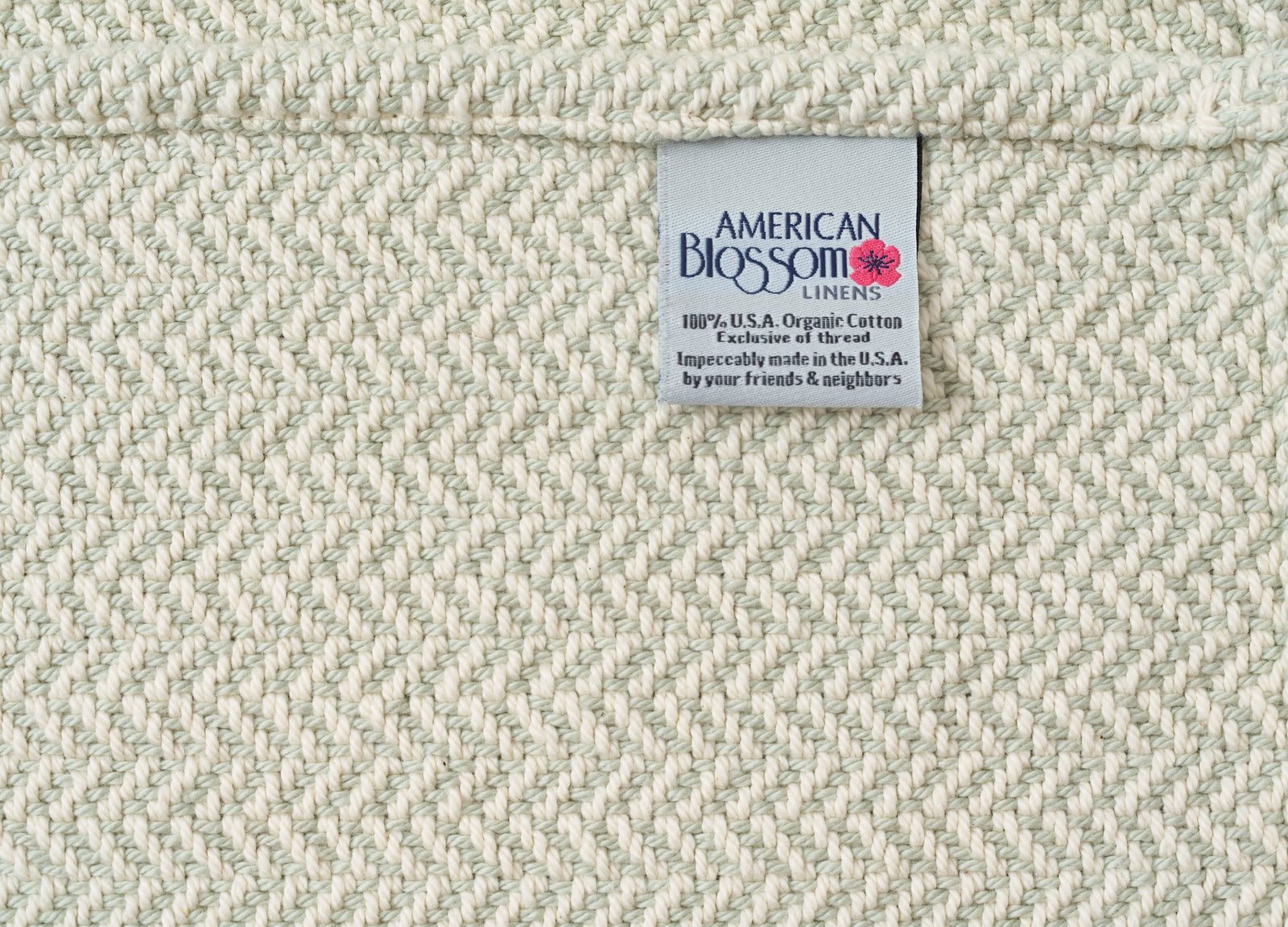 American Made Herringbone Weave Cotton Blanket