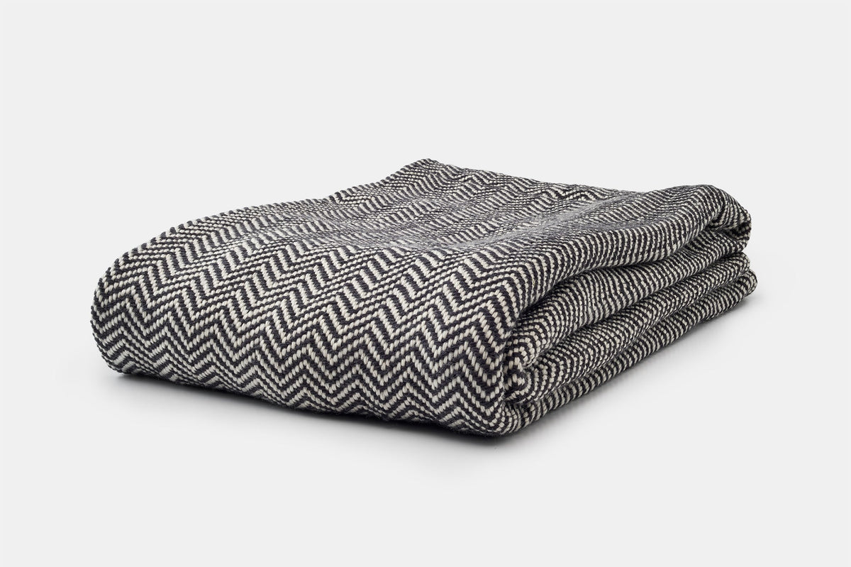 American Made Chevron Wool Throw Blanket