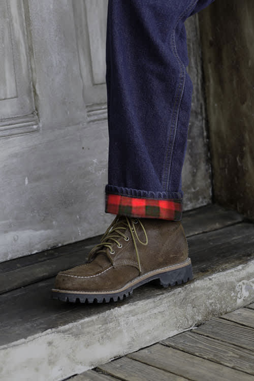 Gusset Flannel Lined Hybrid Carpenter Jean - Dark Stonewash