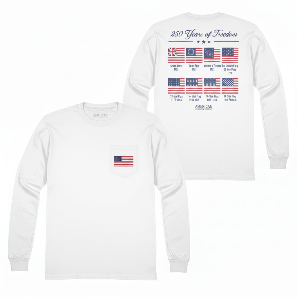 Heavyweight 250 Years of Freedom Long Sleeve Pocket T-Shirt *Tall