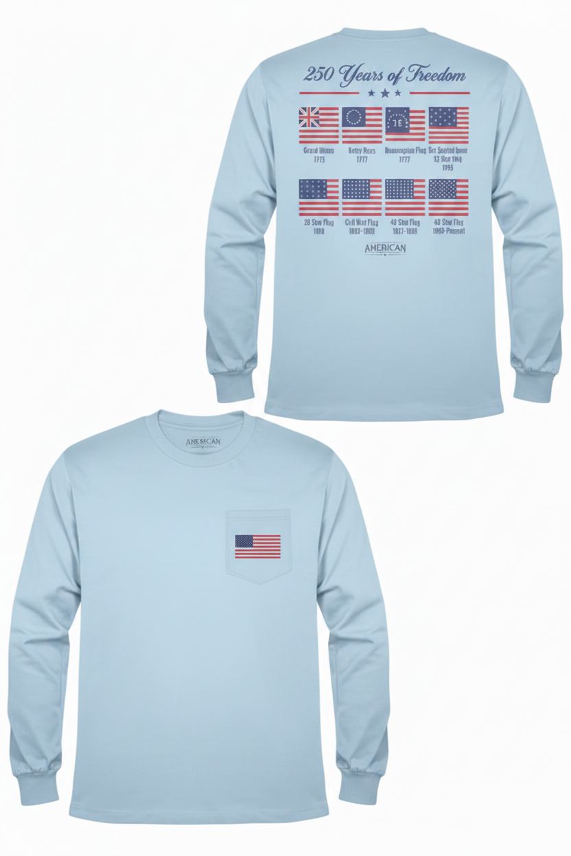Heavyweight 250 Years of Freedom Long Sleeve Pocket T-Shirt *Tall