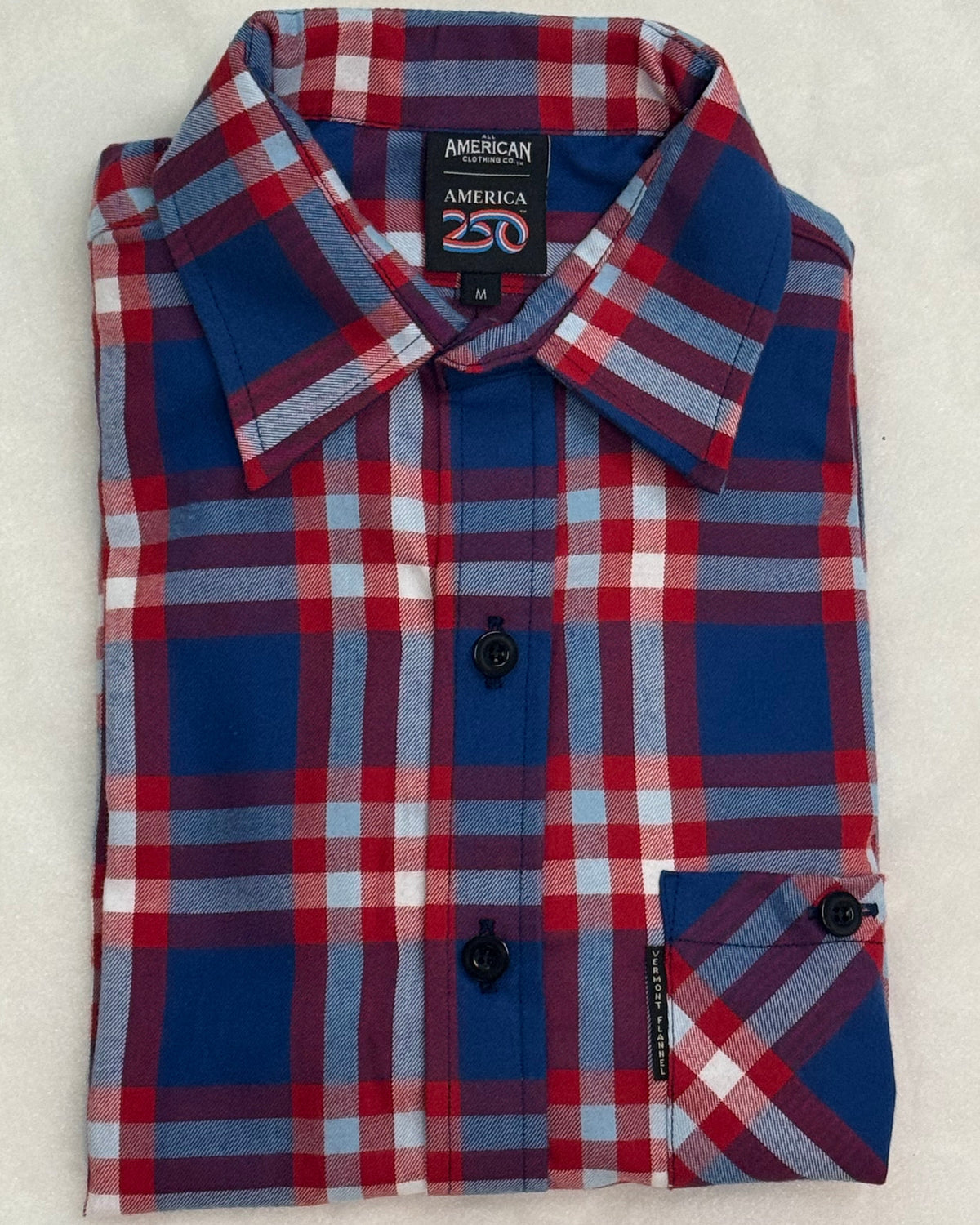America250 Fitted Short Sleeve Lightweight Flannel Shirt